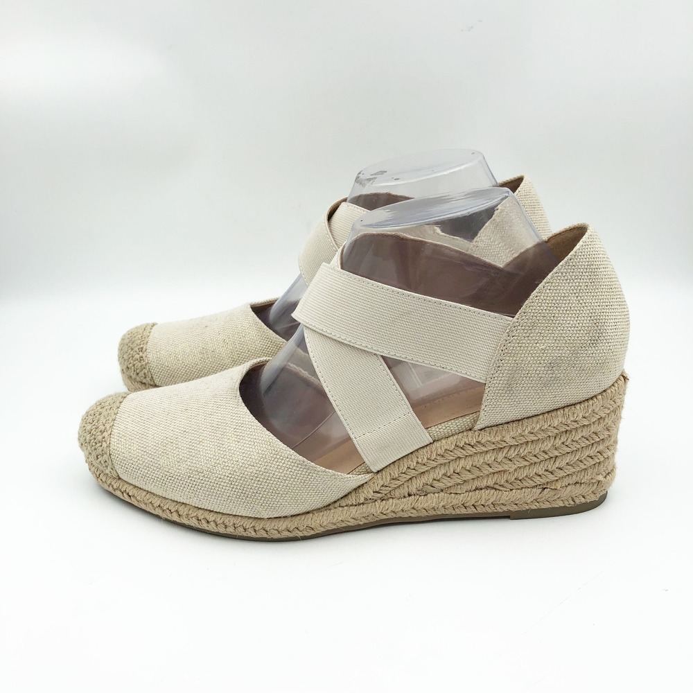Dream Pairs Shoes Womens 10 Closed Toe Criss Cross Espadrille Wedge Sandals Tan - Picture 4 of 10